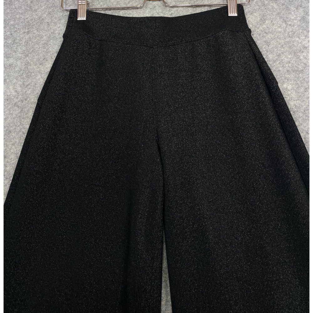 Spanx AirEssentials Shimmer Wide Leg Pants Womens S Black Gunmetal Pull On - Picture 2 of 13